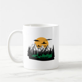 Caneca De Café hiking and camping in mountains graphic