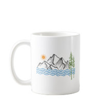 hiking and camping in mountains graphic