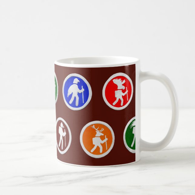 Caneca De Café Hiking Animal Trail Markers (Direita)