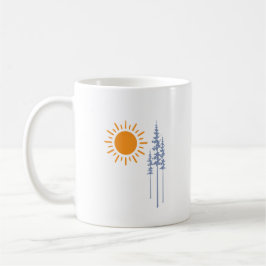 Caneca De Café Hiking between trees graphic