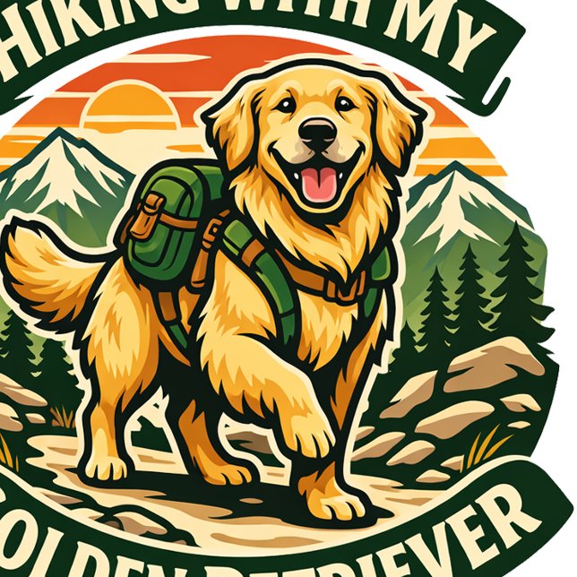 Caneca De Café Hiking With My Golden Retriever Mug (Criador carregado)