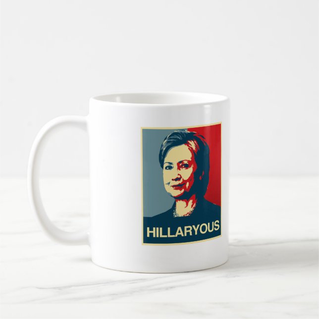 Caneca De Café HILLARIOSO - Poster anti-Hillary - - Anti-Hillary  (Esquerda)