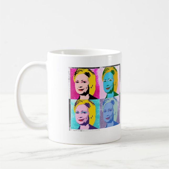 Caneca De Café hillary 2016 arte pop - -  (Esquerda)