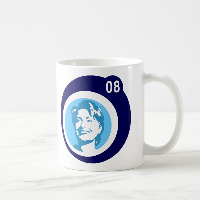 Caneca De Café hillary clinton 08. bolhas azuis. (Direita)