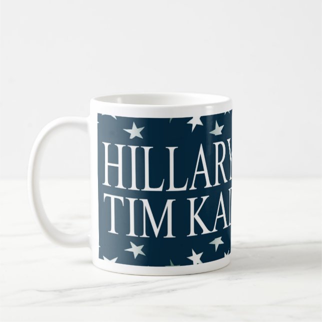 Caneca De Café Hillary Clinton Tim Kaine '16 USA Flag (Esquerda)