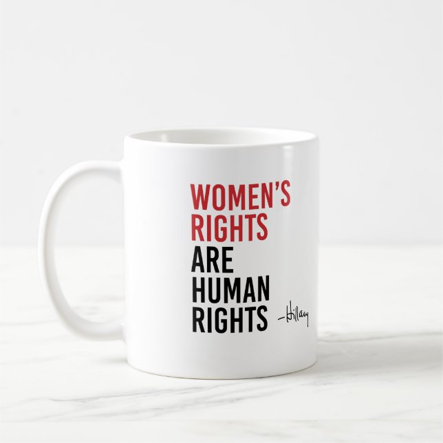 Caneca De Café Hillary - Direitos das Mulheres são Direitos Human (Esquerda)