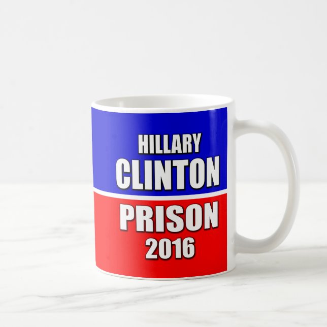 CANECA DE CAFÉ "HILLARY PARA A PRISÃO 2016 " (Direita)