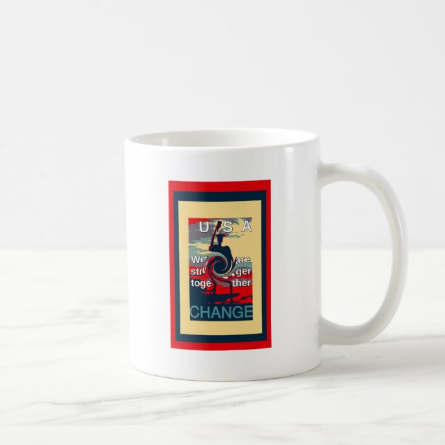 Caneca De Café Hillary USA somos mais fortes juntos (Direita)