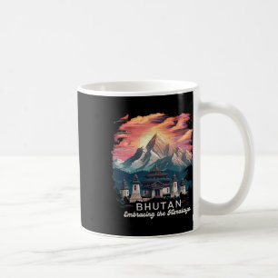 Caneca De Café Himalaia Caminhada Templo Butão Fantasia Caminhada