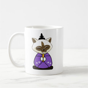 Caneca De Café Hinamatsuri Gatos Siameses Hina Ningyo