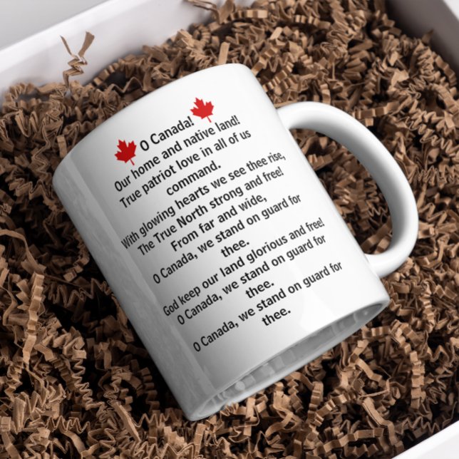 Caneca De Café Hino Canadiano e Folha de Maple (Criador carregado)