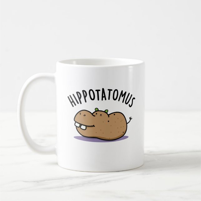 Caneca De Café Hip-batateira-mus Funny Hippo Pun (Esquerda)