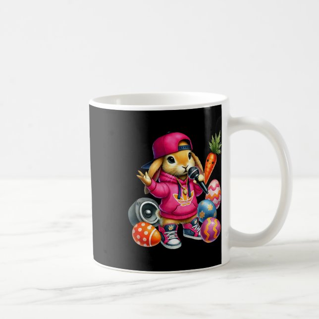 Caneca De Café Hip Hop Bunny Easter Ovos (Direita)