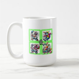 Caneca De Café Hip Hop Easter Bunny Buddies, Música, Neon Green |