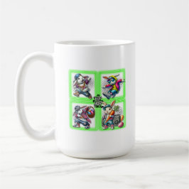 Caneca De Café Hip Hop Easter Bunny Buddies, Música, Neon Green |