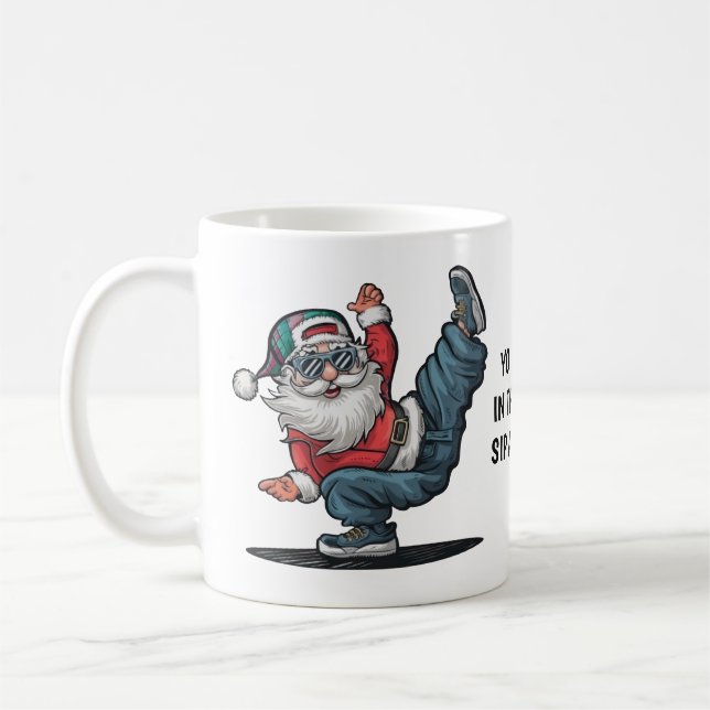 Caneca De Café Hip Hop Santa Claus (Esquerda)
