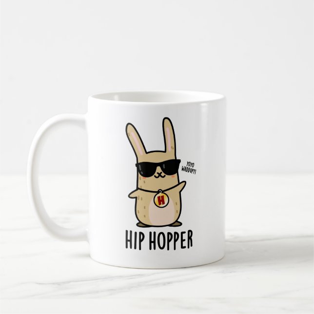 Caneca De Café Hip Hopper Funny Coelho Coelho Pun (Esquerda)