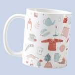 Caneca De Café Hipertensão Retroescandinava<br><div class="desc">Esta divertida design de estilo escandinavo é a maneira perfeita de adicionar um toque de 'Hygge' à sua vida. Um design de inverno quente e aconchegante com sotaques verdes cor-de-rosa e cor-de-rosa. Arte original de Nic Squirrell.</div>