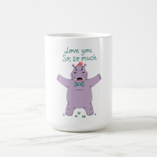 Caneca De Café Hipopótamo Ama Você Tanto