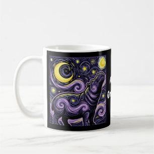 Caneca De Café Hipopótamo Artístico Girando Céu Noturno Estrelado