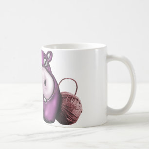 Caneca De Café Hipopótamo feliz do Crochet do hipopótamo