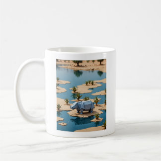 Caneca De Café Hipopótamo origami