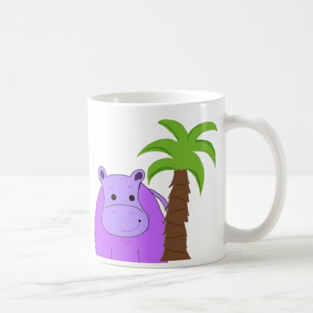 Caneca De Café Hipopótamo Roxo Doce (Direita)