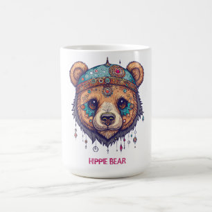 Caneca De Café Hippie Bear I
