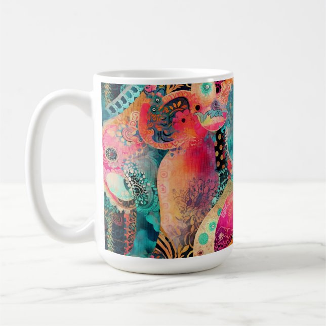 Caneca De Café Hippie Boho Coffee Mug (Esquerda)
