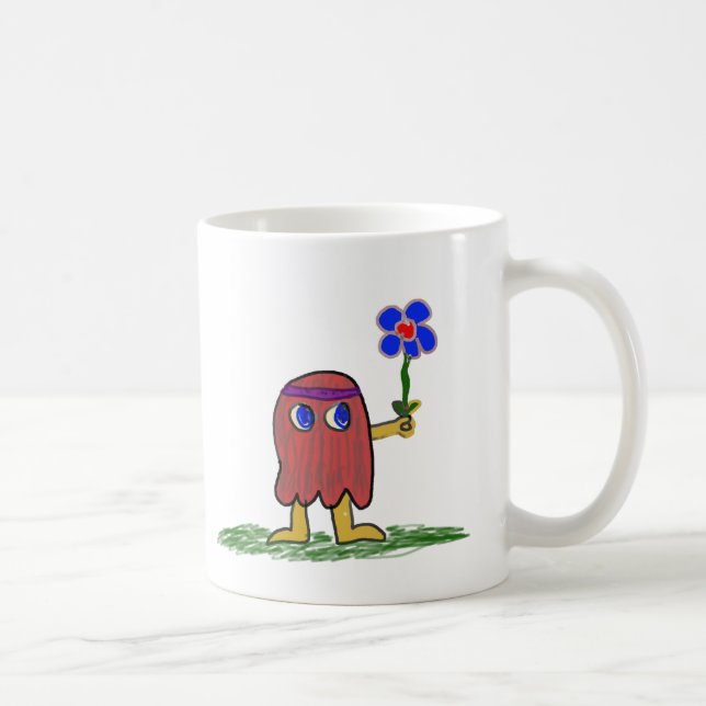 Caneca De Café Hippie Dippy Flower (Direita)