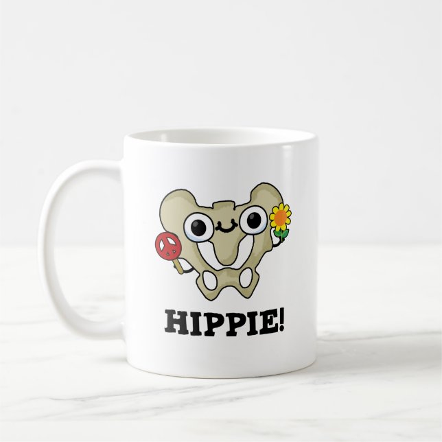 Caneca De Café Hippie Funny Hip Bone Pun (Esquerda)
