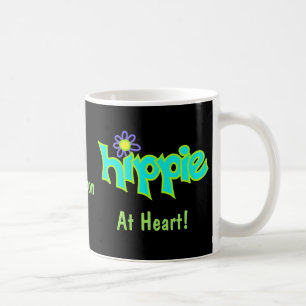 Caneca De Café Hippie no Nome Personalizado da Arte Turquesa do C
