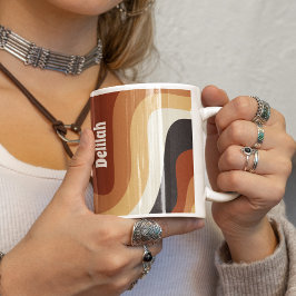 Caneca De Café Hippie Personalizado do Groovy Laranja Vazio dos a