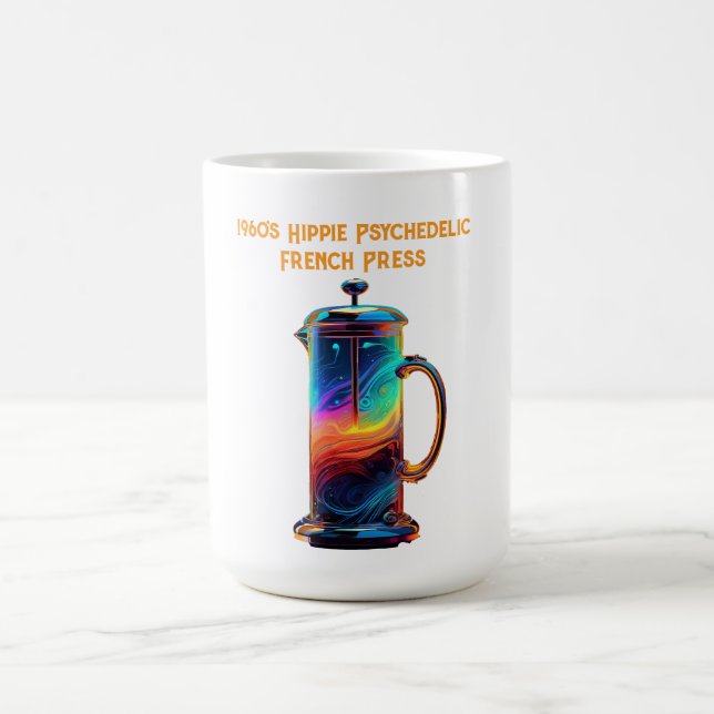 Caneca De Café Hippie Psychedelic French Press de 1960 (Centro)