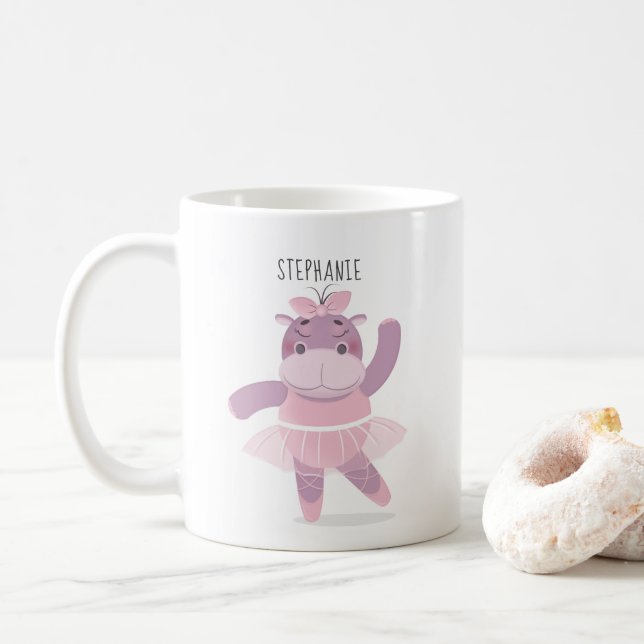 Caneca De Café Hippo Ballerina (Com Donut)