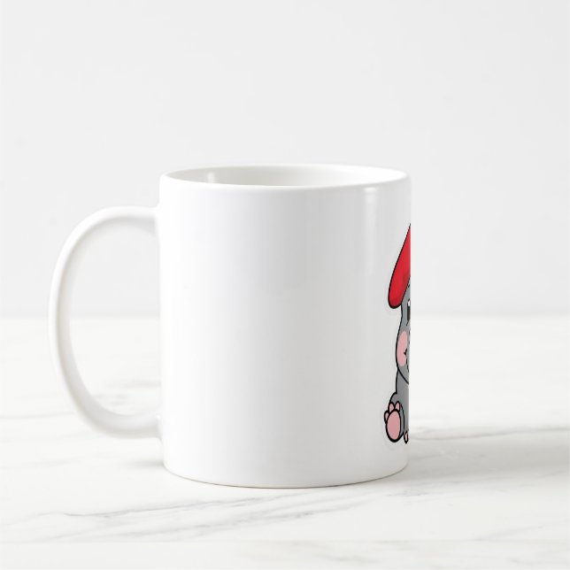 Caneca De Café Hippo em um bereta - Artista francês bonito Hippo (Esquerda)