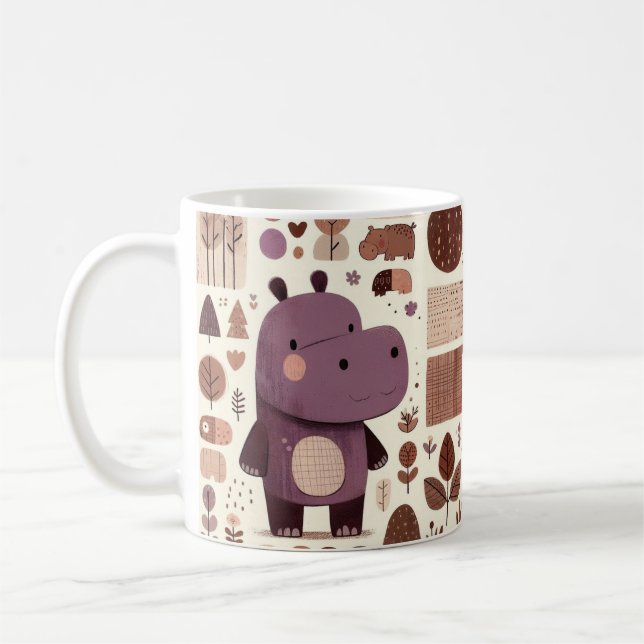 Caneca De Café Hippo Puro Adorável (Esquerda)