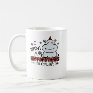Caneca De Café Hippopotamus Eu Quero Um Hippopotamus Para O Natal