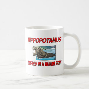 Caneca De Café Hippopotamus prendido em um corpo humano