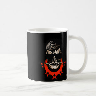 Caneca De Café Hipster Caveira do bigode Logotipo do Círculo Cave