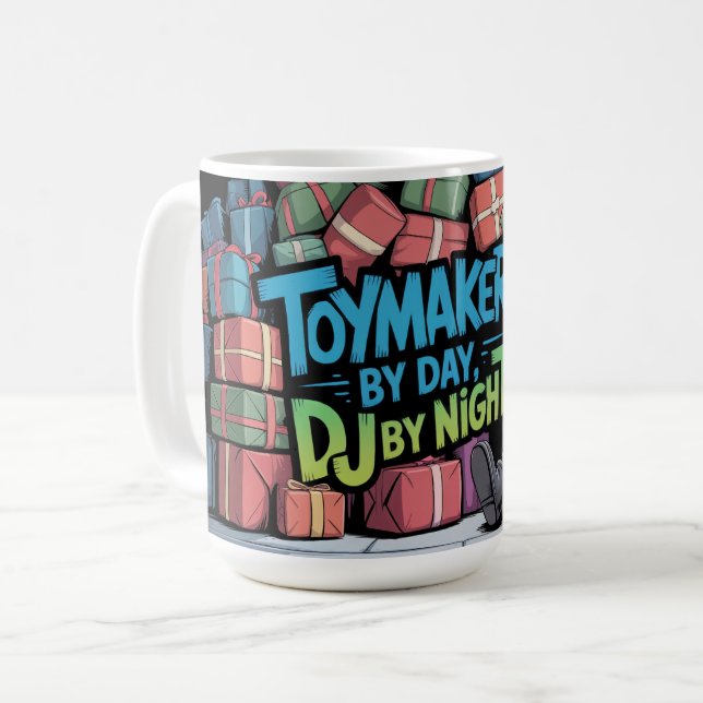 Caneca De Café Hipster Elf DJ  (Frente Esquerda)