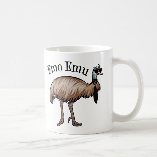 Caneca De Café Hipster Engraçado Emo Emu (Direita)