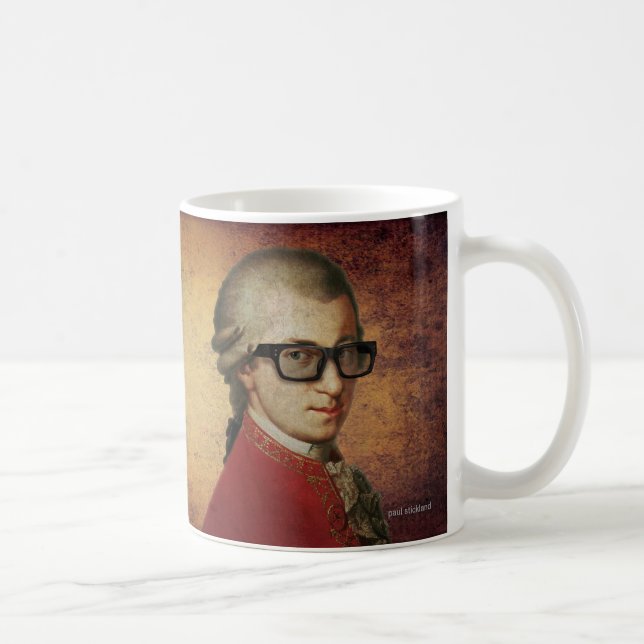 Caneca De Café Hipster feliz Wolfgang Amadeus Mozart (Direita)