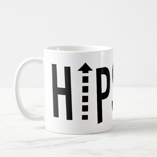 Caneca De Café Hipster Negro Moderno Tipografia Mug (Esquerda)