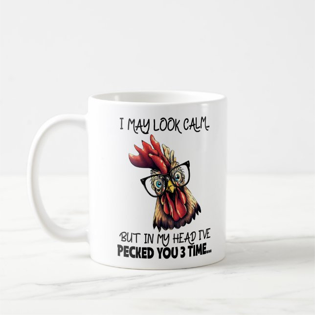Caneca De Café Hipster Rooster Engraçado Dizendo (Esquerda)
