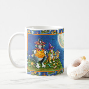 CANECA DE CAFÉ HISS N' FITZ GATOS, TRICK OU TRAT DIA DE AS BRUXAS