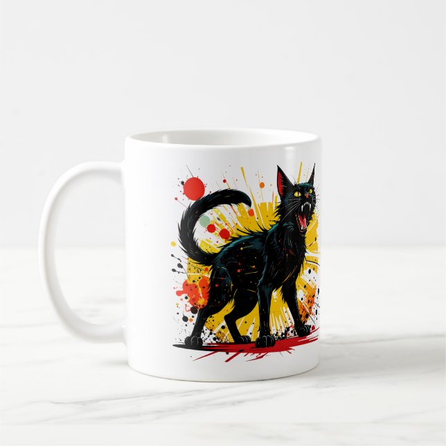 Caneca De Café Hissing Black Cat Defensivo (Esquerda)