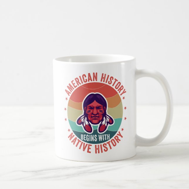 Caneca De Café História Americana Começa com Tribal de História N (Direita)