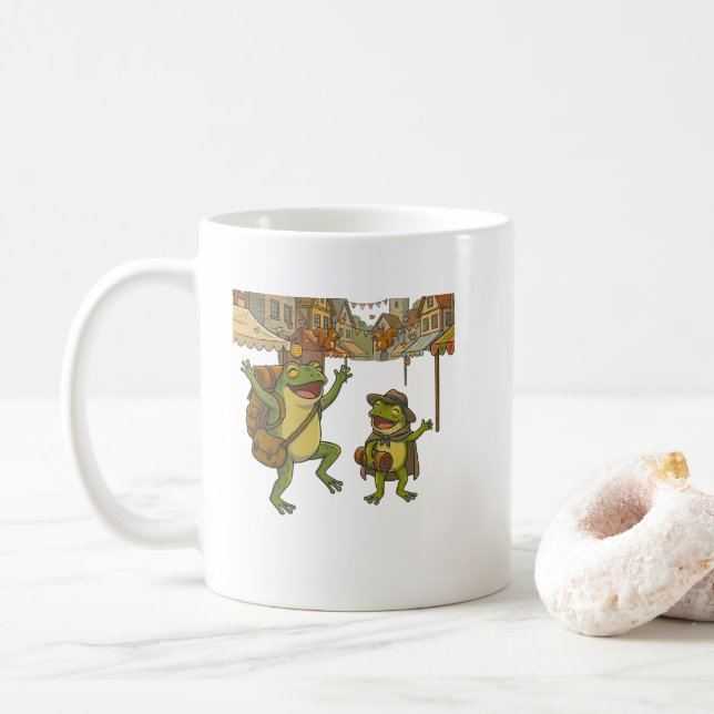 Caneca De Café história curta de rãs de aventura (Com Donut)