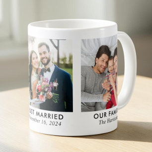 Caneca De Café História de Amor Personalizada 3 Fotos Família